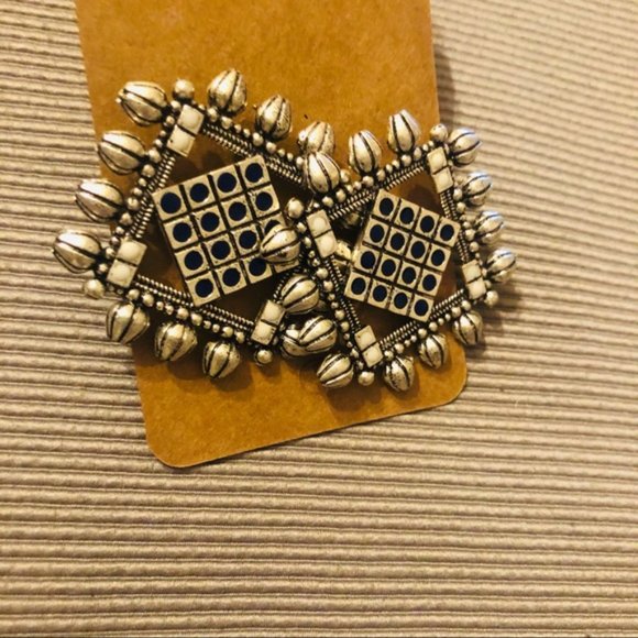 Elegant Hand Made German Silver Earrings Ethnic Boho Earrings - Picture 4 of 4